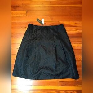 Talbots Brocade Black A-line Pleated Skirt - 12
